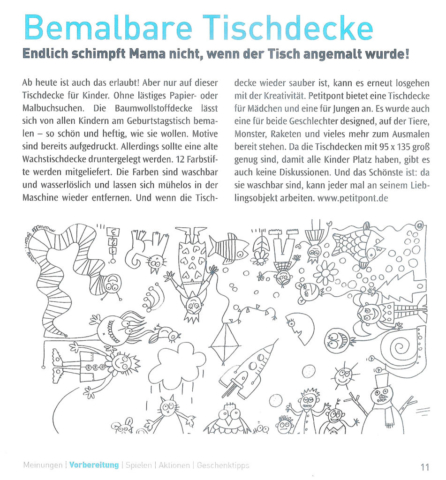 Label Tour- bemalbare Tischdecke, Copyright Clic Clac Verlag