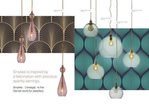 Skandinavische Designlampen aus Glas - Rosa Kristall Hängelampen aus Dänemark